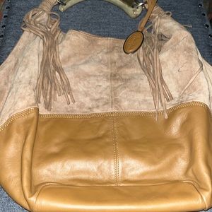 Bcbgmaxazria Bone Handle Fringe Handbag